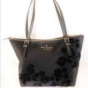 NWOT Kate Spade Maya Black Floral Accent Bag